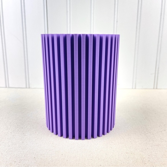 Striped Lidded Storage Container,  Organizer for Desk, Vanity or Home - Picture 2 of 10